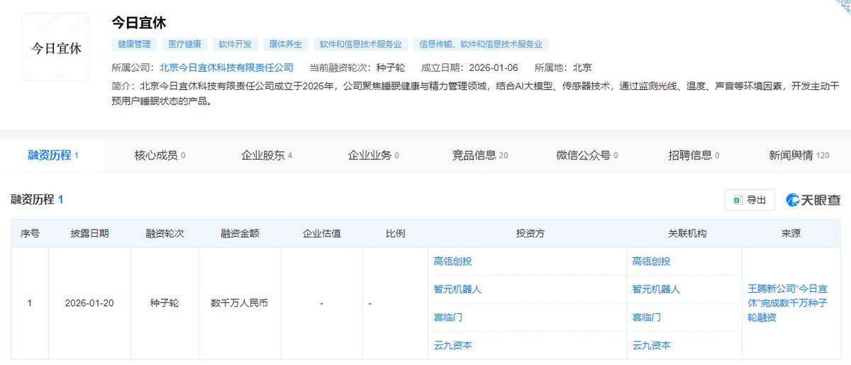 喜临门、高瓴、云九、智元联投今日宜休，布局AI+睡眠新生态