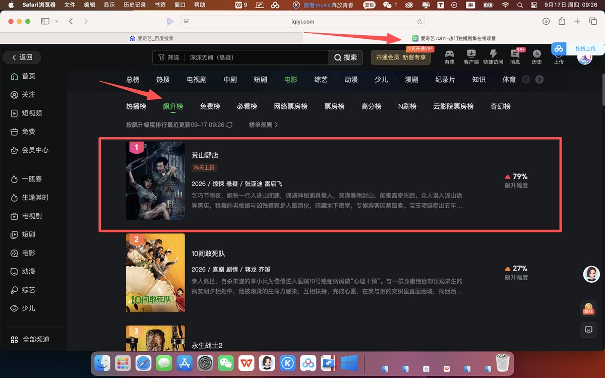 惊悚悬疑影片《荒山野店》上映热度爆火，双平台榜单登顶(图2)
